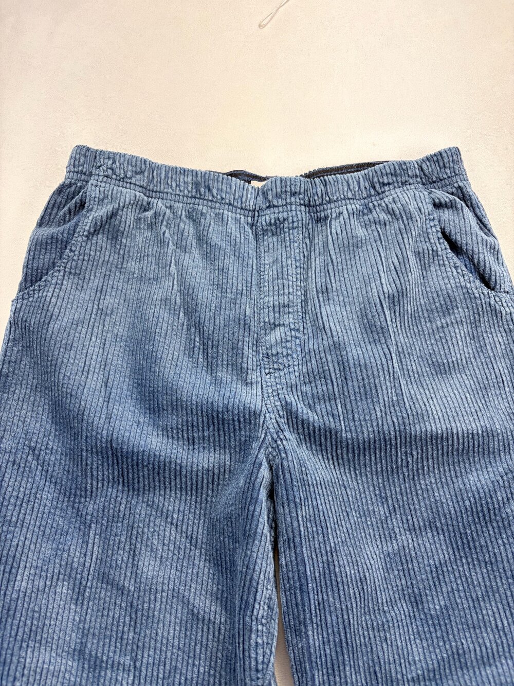 Pilcro Wide Leg Corduroy Flare Pants Blue Size M Elastic Waist OB2339307 - Picture 6 of 13